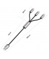 Tech-Protect UltraBoost 3in1 USB-A - Lightning / USB-C / micro USB 3.5A cable 1m - gray