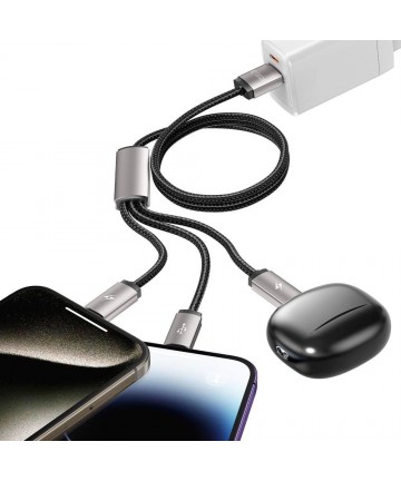 Tech-Protect UltraBoost 3in1 USB-A - Lightning / USB-C / micro USB 3.5A cable 1m - gray