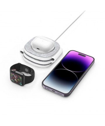 Tech-Protect QI15W-A32 3-in-1 Inductive Charger with MagSafe for Smartphone / Apple Watch / AirPods - Gray