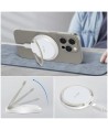 Tech-Protect QI15W-A33 Inductive Charger with MagSafe and Stand with USB-A / USB-C Cable - White