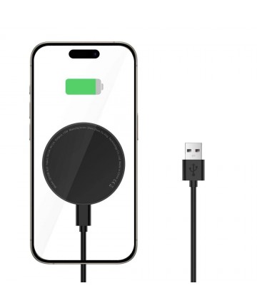 Tech-Protect QI15W-A33 Inductive Charger with MagSafe and Stand with USB-A / USB-C Cable - Black