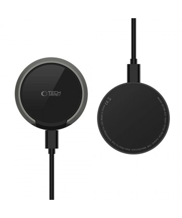 Tech-Protect QI15W-A33 Inductive Charger with MagSafe and Stand with USB-A / USB-C Cable - Black