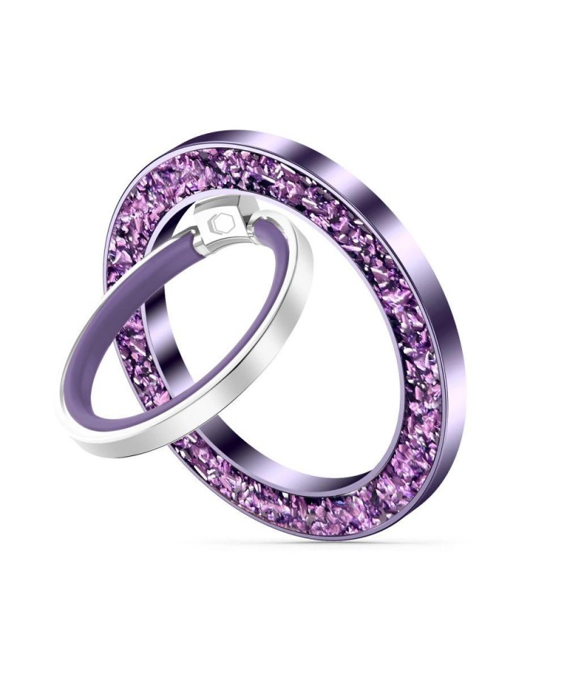 Tech-Protect MMR200 magnetic holder / ring with MagSafe - purple with crystals