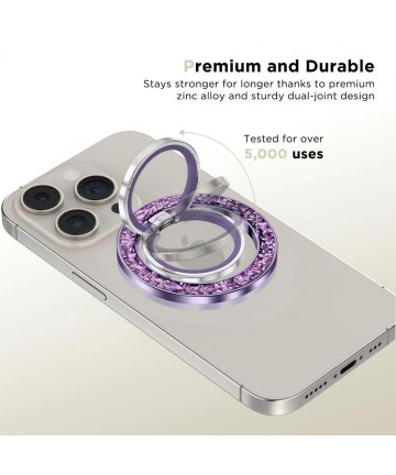 Tech-Protect MMR200 magnetic holder / ring with MagSafe - purple with crystals