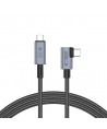 Tech-Protect UltraBoost Max L USB-C 4.0 (straight) / USB-C 4.0 (angled) PD 240W 8K 40Gbps 1.5m Cable - Gray