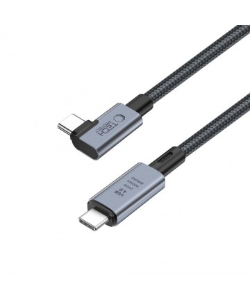 Tech-Protect UltraBoost Max L USB-C 4.0 (straight) / USB-C 4.0 (angled) PD 240W 8K 40Gbps 1.5m Cable - Gray