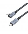 Tech-Protect UltraBoost Max L USB-C 4.0 (straight) / USB-C 4.0 (angled) PD 240W 8K 40Gbps 1.5m Cable - Gray