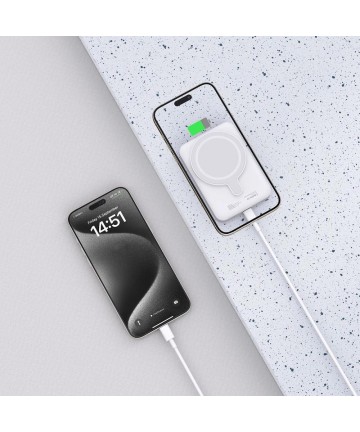 Tech-Protect LifeMag PB11 Powerbank with MagSafe 10000mAh 15W USB-C port - white + USB-C cable