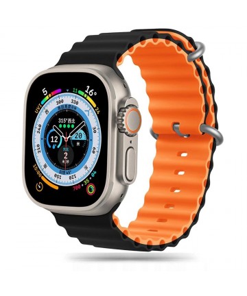 Tech-Protect IconBand Pro Strap for Apple Watch 4 / 5 / 6 / 7 / 8 / 9 / SE / Ultra 1 / 2 (42/44/45/49 mm) - Orange-Black