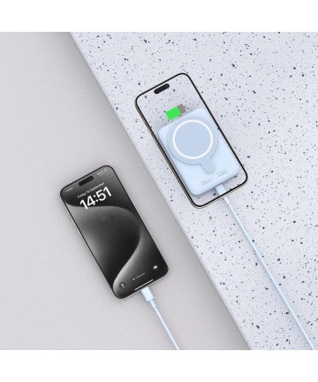 Tech-Protect LifeMag PB11 Powerbank with MagSafe 10000mAh 15W USB-C port - blue + USB-C cable