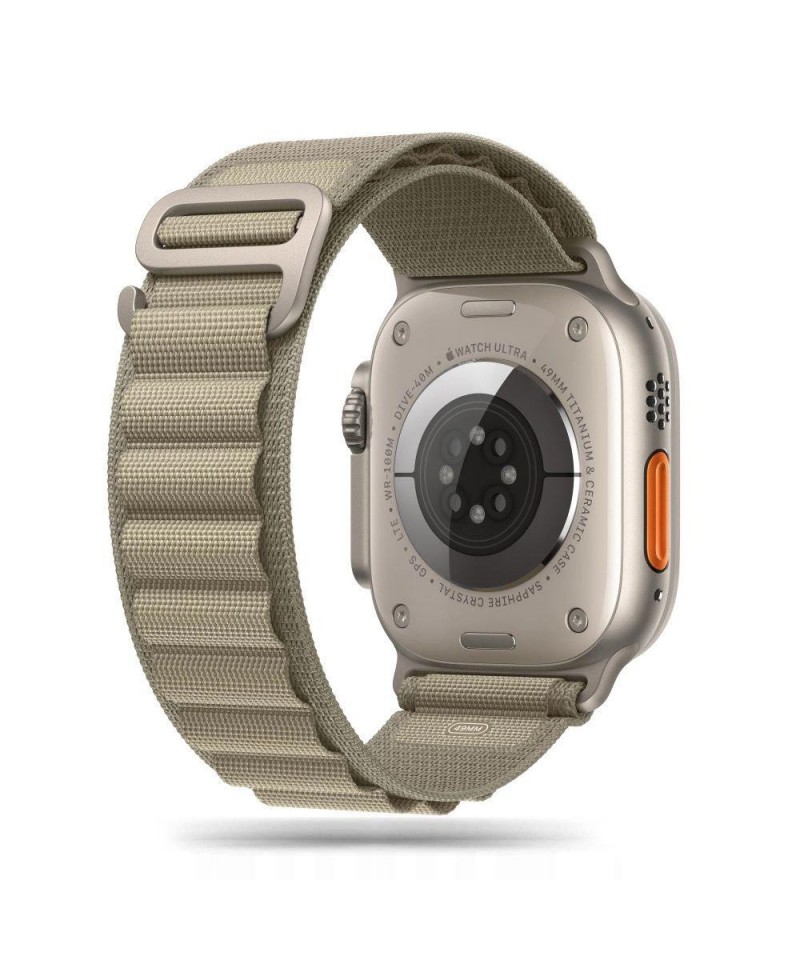 Tech-Protect Nylon Pro Strap for Apple Watch 4 / 5 / 6 / 7 / 8 / 9 / SE / Ultra 1 / 2 (42/44/45/49 mm) - Titanium Olive