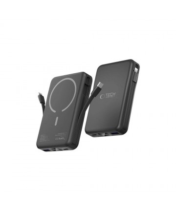 Tech-Protect LifeMag PB31 Power Bank with MagSafe 10000mAh 15W USB-C / USB-A / Built-in USB-C / Lightning Cables - Black