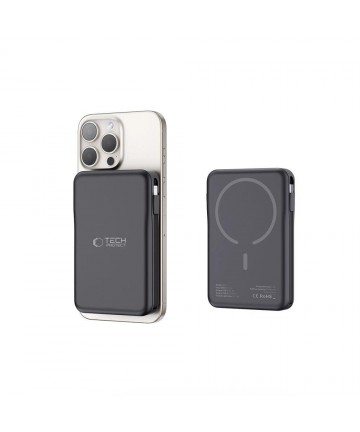 Tech-Protect LifeMag PB31 Power Bank with MagSafe 10000mAh 15W USB-C / USB-A / Built-in USB-C / Lightning Cables - Black