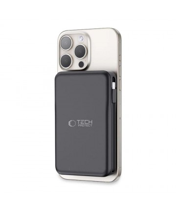 Tech-Protect LifeMag PB31 Power Bank with MagSafe 10000mAh 15W USB-C / USB-A / Built-in USB-C / Lightning Cables - Black