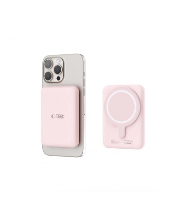 Tech-Protect LifeMag PB10 Powerbank with MagSafe 5000mAh 15W USB-C port - pink + USB-C cable