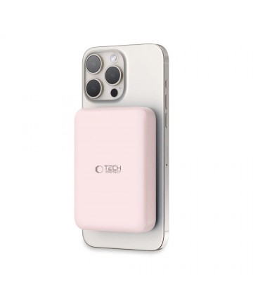 Tech-Protect LifeMag PB11 Powerbank with MagSafe 10000mAh 15W USB-C port - pink + USB-C cable