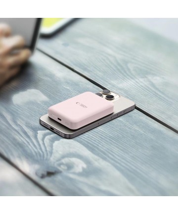 Tech-Protect LifeMag PB11 Powerbank with MagSafe 10000mAh 15W USB-C port - pink + USB-C cable