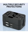 Wozinsky WUTWC Travel Adapter Universal 24W EU / US / AUS / UK / 2x USB-A - Black