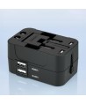 Wozinsky WUTWC Travel Adapter Universal 24W EU / US / AUS / UK / 2x USB-A - Black