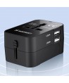 Wozinsky WUTWC Travel Adapter Universal 24W EU / US / AUS / UK / 2x USB-A - Black
