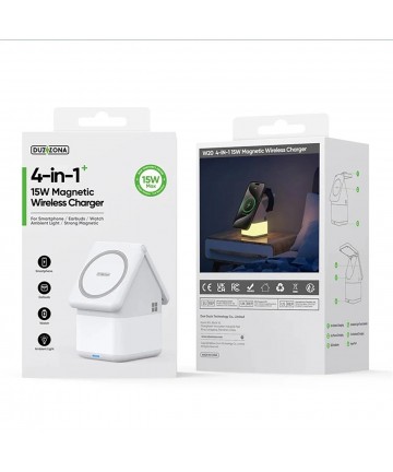 Duzzona W20 15W 4in1 inductive charger for iPhone / AirPods / Apple Watch with night lamp - white