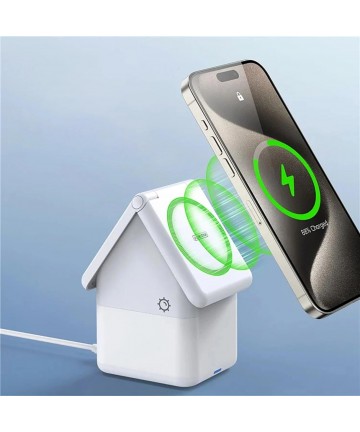 Duzzona W20 15W 4in1 inductive charger for iPhone / AirPods / Apple Watch with night lamp - white