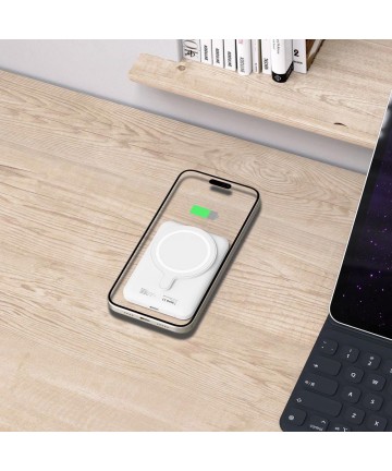 Tech-Protect LifeMag PB10 Powerbank with MagSafe 5000mAh 15W USB-C port - white + USB-C cable