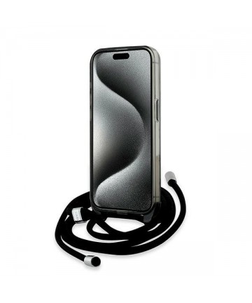 Karl Lagerfeld IML Crossbody Monogram Karl & Choupette Head MagSafe Case for iPhone 15 Pro - Black