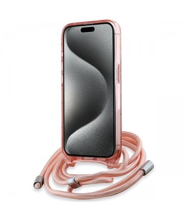 Karl Lagerfeld IML Crossbody Monogram Karl & Choupette Head MagSafe case for iPhone 15 Pro - pink
