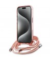 Karl Lagerfeld IML Crossbody Monogram Karl & Choupette Head MagSafe case for iPhone 15 Pro - pink