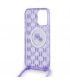 Karl Lagerfeld IML Crossbody Monogram Karl & Choupette Head MagSafe case for iPhone 15 Pro - purple