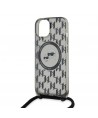 Karl Lagerfeld IML Crossbody Monogram Karl & Choupette Head MagSafe Case for iPhone 15 / 14 / 13 - Black