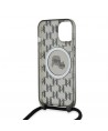 Karl Lagerfeld IML Crossbody Monogram Karl & Choupette Head MagSafe Case for iPhone 15 / 14 / 13 - Black