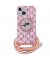 Karl Lagerfeld IML Crossbody Monogram Karl & Choupette Head MagSafe case for iPhone 15 / 14 / 13 - pink