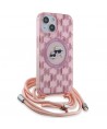 Karl Lagerfeld IML Crossbody Monogram Karl & Choupette Head MagSafe case for iPhone 15 / 14 / 13 - pink