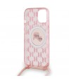 Karl Lagerfeld IML Crossbody Monogram Karl & Choupette Head MagSafe case for iPhone 15 / 14 / 13 - pink