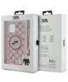 Karl Lagerfeld IML Crossbody Monogram Karl & Choupette Head MagSafe case for iPhone 15 / 14 / 13 - pink