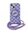 Karl Lagerfeld IML Crossbody Monogram Karl & Choupette Head MagSafe case for iPhone 15 / 14 / 13 - purple
