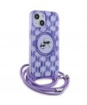 Karl Lagerfeld IML Crossbody Monogram Karl & Choupette Head MagSafe case for iPhone 15 / 14 / 13 - purple