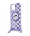 Karl Lagerfeld IML Crossbody Monogram Karl & Choupette Head MagSafe case for iPhone 15 / 14 / 13 - purple