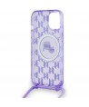 Karl Lagerfeld IML Crossbody Monogram Karl & Choupette Head MagSafe case for iPhone 15 / 14 / 13 - purple