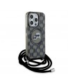 Karl Lagerfeld IML Crossbody Monogram Karl & Choupette Head MagSafe Case for iPhone 15 Pro Max - Black