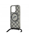 Karl Lagerfeld IML Crossbody Monogram Karl & Choupette Head MagSafe Case for iPhone 15 Pro Max - Black