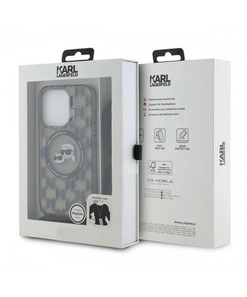 Karl Lagerfeld IML Crossbody Monogram Karl & Choupette Head MagSafe Case for iPhone 15 Pro Max - Black