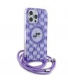 Karl Lagerfeld IML Crossbody Monogram Karl & Choupette Head MagSafe Case for iPhone 15 Pro Max - Purple