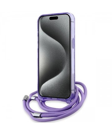 Karl Lagerfeld IML Crossbody Monogram Karl & Choupette Head MagSafe Case for iPhone 15 Pro Max - Purple