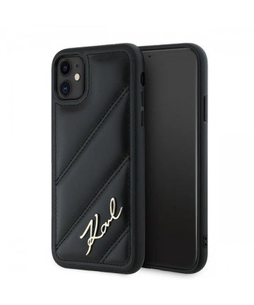 Karl Lagerfeld Diagonal Quilted Script case for iPhone 11 / Xr - black