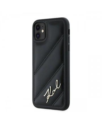 Karl Lagerfeld Diagonal Quilted Script case for iPhone 11 / Xr - black
