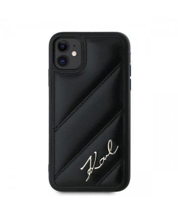 Karl Lagerfeld Diagonal Quilted Script case for iPhone 11 / Xr - black