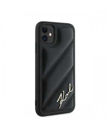 Karl Lagerfeld Diagonal Quilted Script case for iPhone 11 / Xr - black
